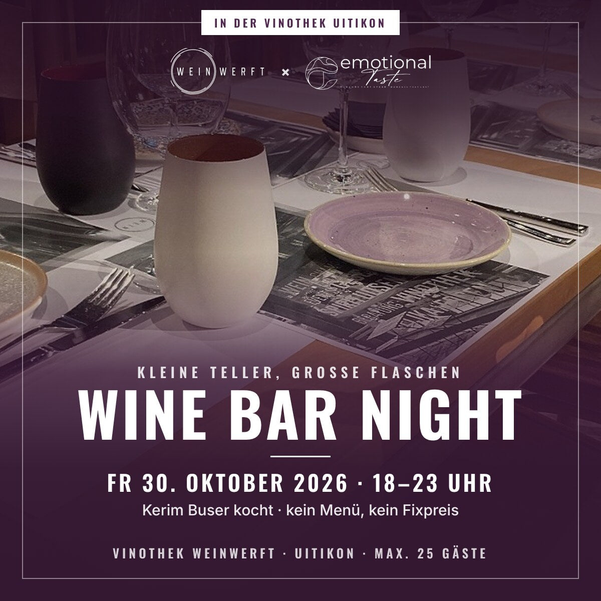30. Oktober Wine Bar Night – Vinothek Weinwerft, Uitikon
